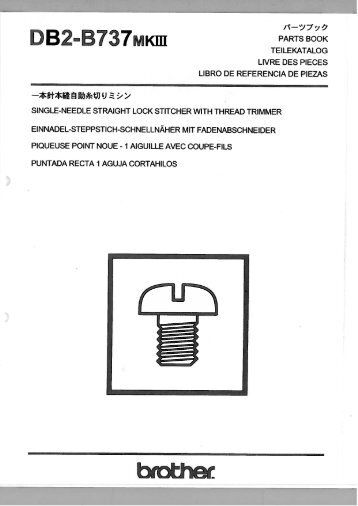 Parts book for Brother DB2-B737 MARK III - Superior Sewing ...