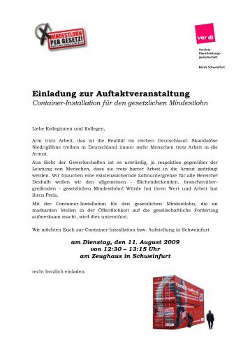 Einladung zur Auftaktveranstaltung - DGB-Schweinfurt