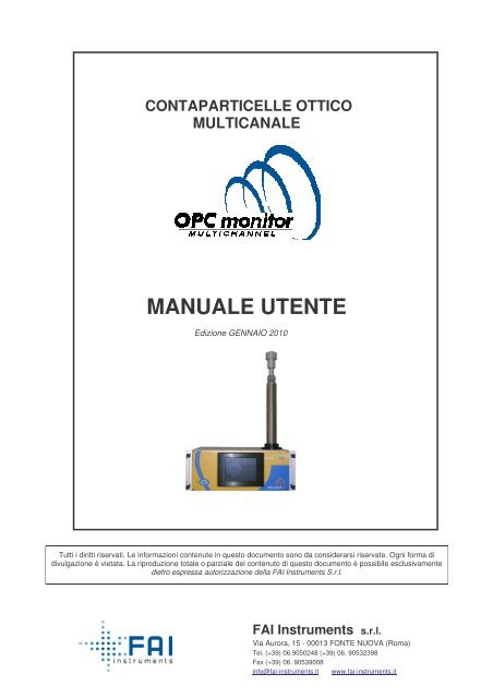 MANUAL_ OPC MULTICHANNEL_Rev4 _ITA ... - ARPA Lazio