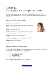 Lesson 13: Getting Sick and Going to the Doctor