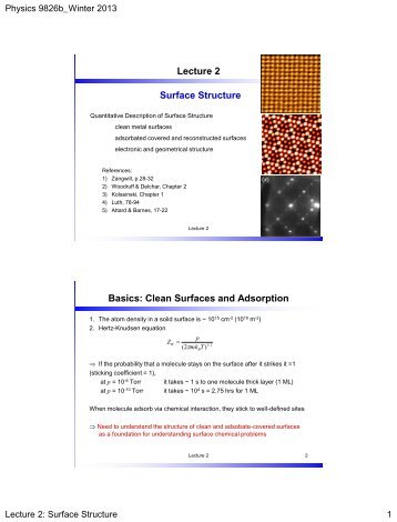 Quantitative Description of Surface Structure