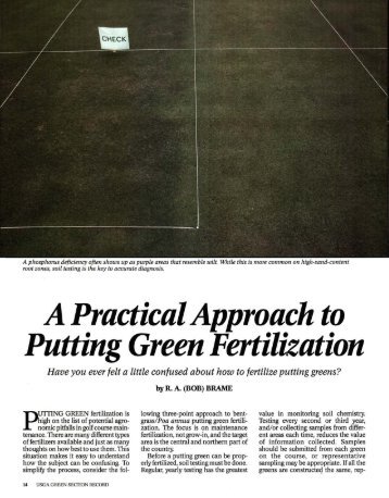 A Practical Approach to Putting Green Fertilization - USGA Green ...