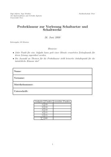 Download der Probeklausur - Systemsoftware und Verteilte Systeme ...