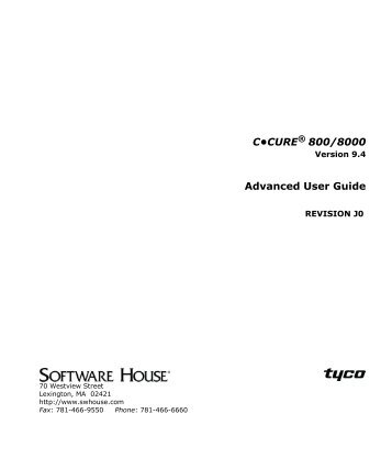Câ¢CURE 800/8000 Advanced User Guide - Tyco Security Products