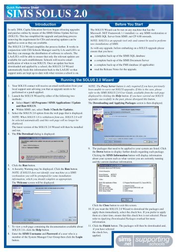 SIMS SOLUS 2.0 - Education ICT Service