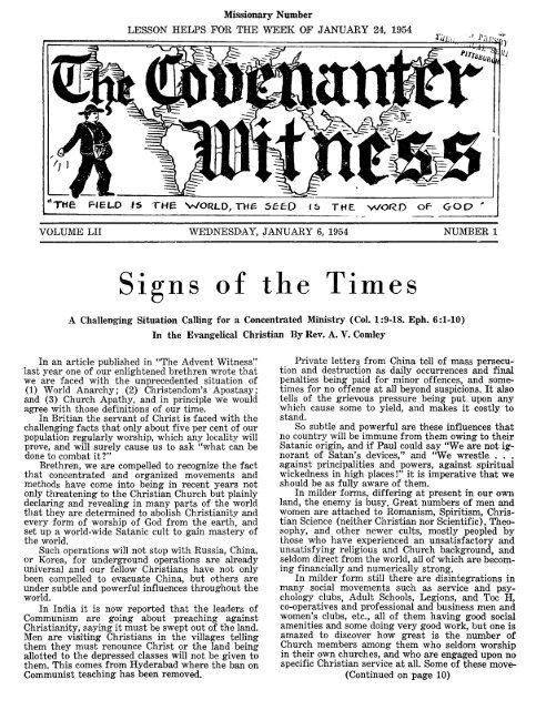 Covenanter Witness Vol. 52 - Rparchives.org