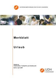 Urlaub Merkblatt des UDH