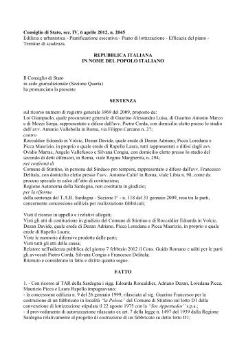 Consiglio di Stato, sez. IV, 6 aprile 2012, n. 2045 ... - Ediltecnico