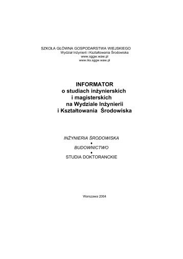 informator 2004 - dr hab. Mieczysław Połoński prof. SGGW