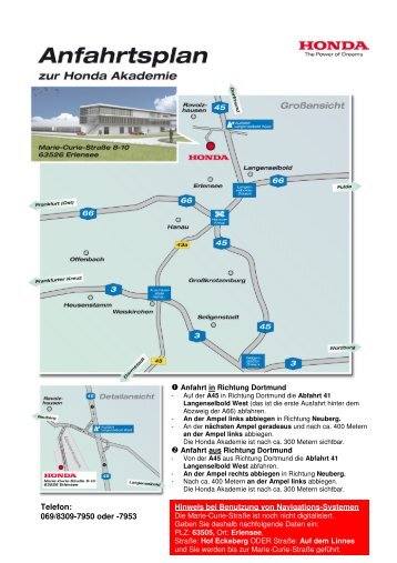 Route to Honda Academy