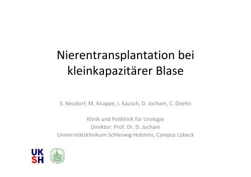 Nierentransplantation bei kleinkapazitÃ¤rer Blase