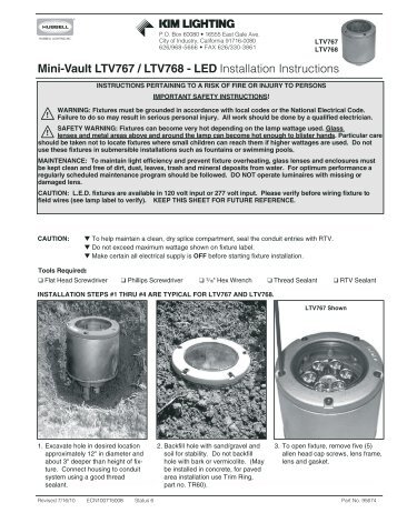 Mini-Vault LTV767 / LTV768 - LED Installation ... - Kim Lighting