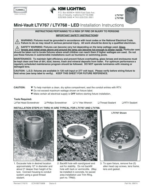 Mini Vault Ltv767 Ltv768 Led Installation Kim Lighting
