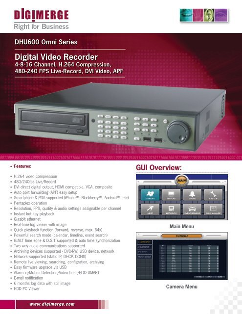 DHU600 Spec Sheet - JMAC Supply