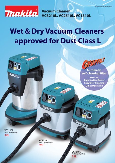 13L Wet &amp; Dry Vacuum Cleaners approved for Dust Class L - Makita