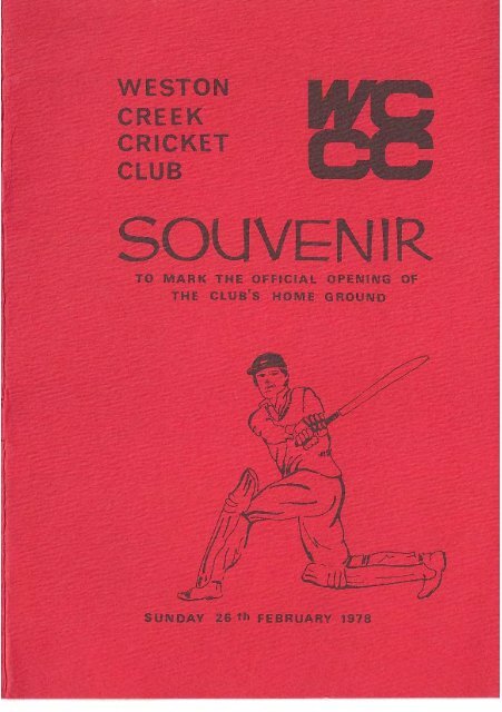 SOUVENIR - Weston Creek Cricket Club