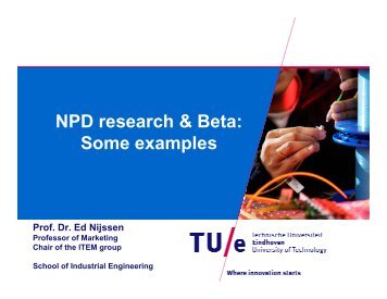 NPD research & Beta: Some examples