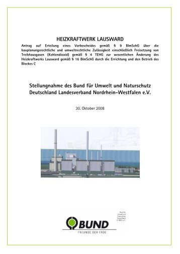 HEIZKRAFTWERK LAUSWARD Stellungnahme des Bund fÃ¼r ...