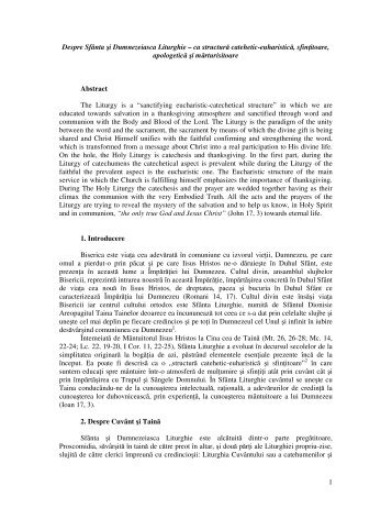 Studiu despre Sfanta Liturghie - 2011.pdf - Biserica OrtodoxÄ ...
