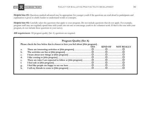 After-School Initiative's Toolkit for Evaluating