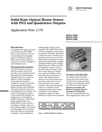 Solid-State Optical Mouse Sensor with PS/2 and Quadrature Outputs ...