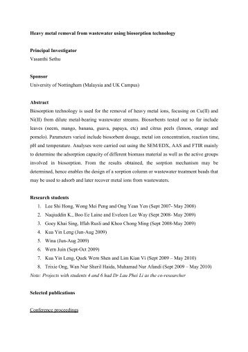 Heavy metal removal from wastewater using biosorption technology ...