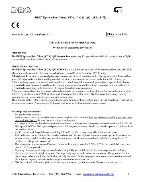 EBV (VCA) IgG ELISA (E) - DRG International