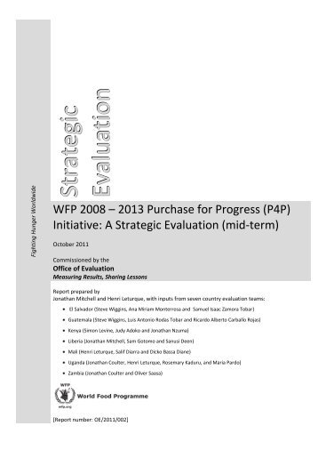 WFP 2008 - 2013 Purchase for Progress (P4P) - WFP Remote ...