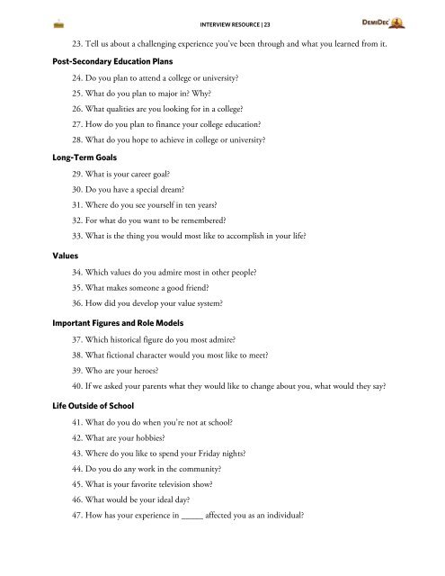 Interview Resource - Keller ISD Schools