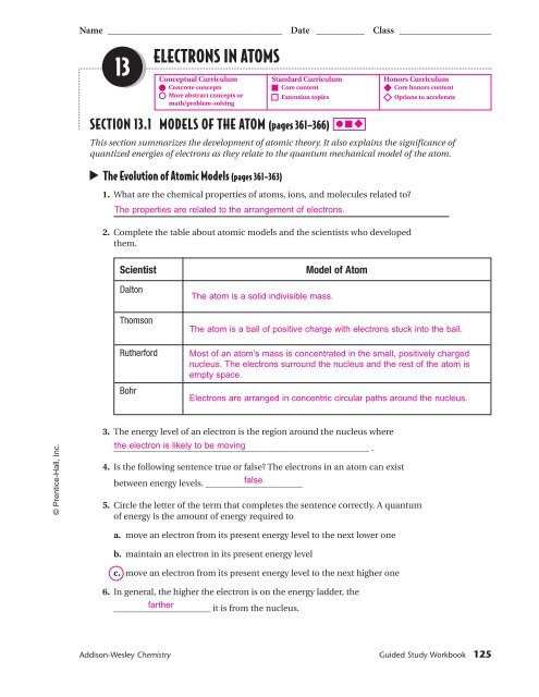 Ch 13 Guided Study Worksheets Te Teacher Notes
