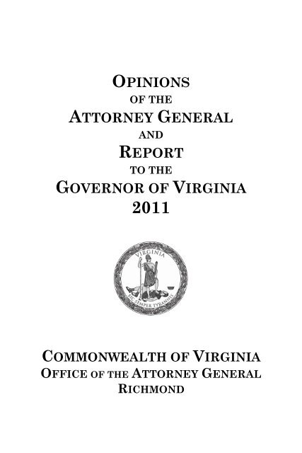 2011 Annual Report - Virginia Attorney General