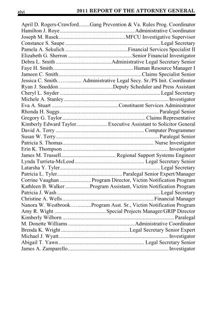 2011 Annual Report - Virginia Attorney General