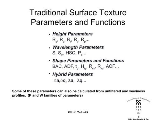 Basic Components & Elements of Surface Topography