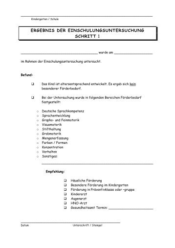 ergebnis der einschulungsuntersuchung schritt 1 - Landratsamt ...
