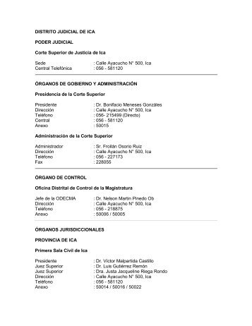 DISTRITO JUDICIAL DE ICA PODER JUDICIAL Corte Superior de ...