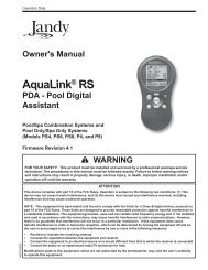 Jandy Aqualink PDA Owners Manual - Digital Pool ... - Zodiac