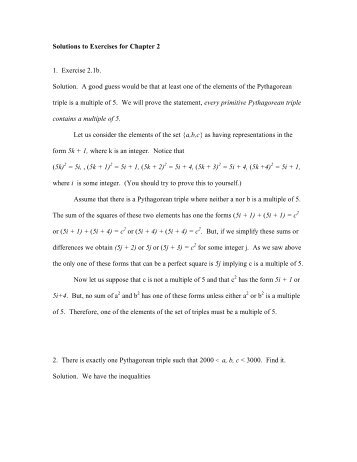 Solutions to Exercises for Chapter 2 1. Exercise 2.1b. Solution. A ...