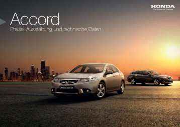 Preise, Ausstattung und technische Daten - Honda