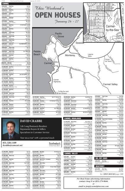 Carmel Pine Cone, January 25, 2013 (real estate) - The Carmel ...