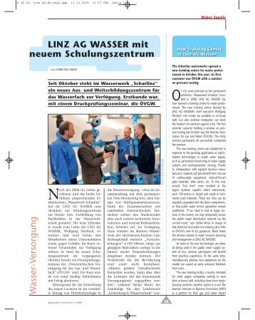 LINZ AG WASSER mit neuem Schulungszentrum W ... - aquamedia