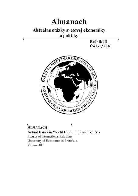 Almanach 1-2008 - Fakulta MedzinÃ¡rodnÃ½ch VzÅ¥ahov