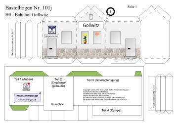 Bastelbogen 101j H0 Bahnhof Gollwitz - Projekt Bastelbogen