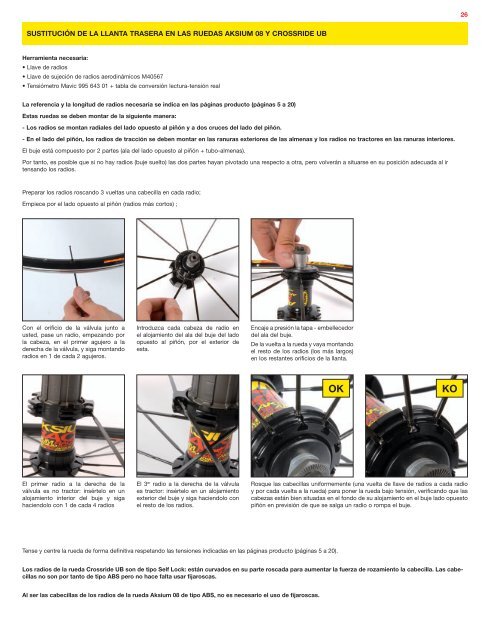 ruedas llantas sistemas accesorios más información en www.mavic ...