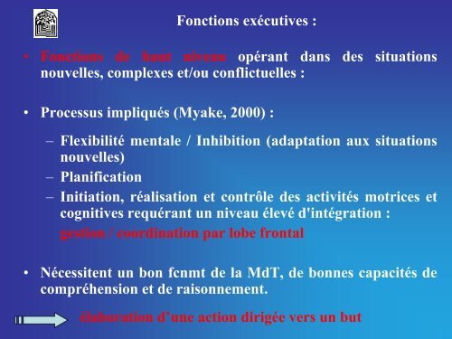 LES FONCTIONS COGNITIVES