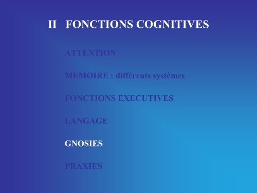 LES FONCTIONS COGNITIVES