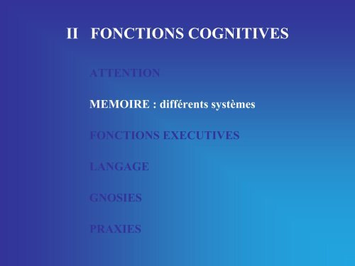 LES FONCTIONS COGNITIVES