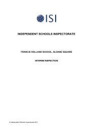 INDEPENDENT SCHOOLS INSPECTORATE - Francis Holland School