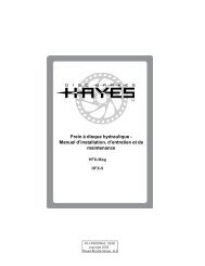 Frein ÃƒÂ  disque hydraulique - Manuel d ... - Hayes Disc Brake