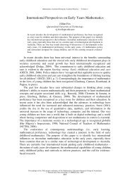 International Perspectives on Early Years Mathematics - merga