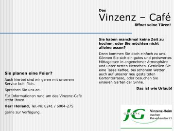 Vinzenz – Café - Vinzenz-Heim Aachen